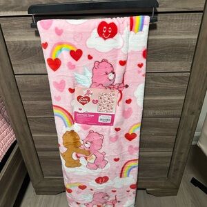Care Bears Pink Plush Throw Blanket
